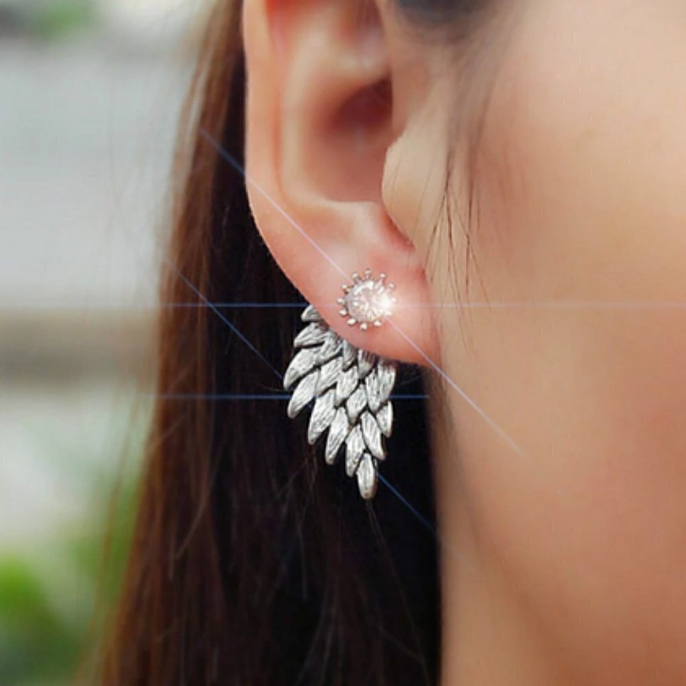 Gothic wings crystal earrings jewelry